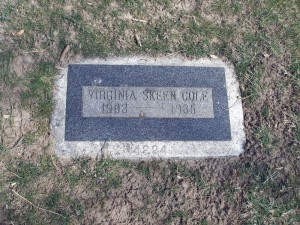 Headstone of Virginia Skeen Cole - Wasatch Lawn Cemetery - SLC