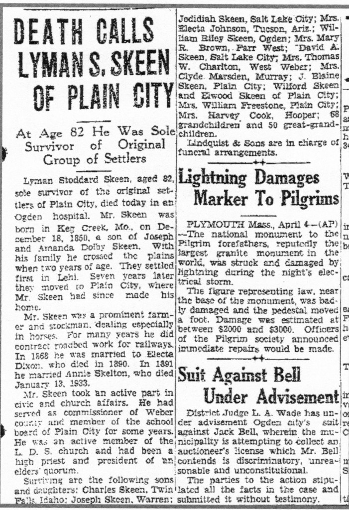 Ogden Standard Examiner Tuesday, April 4, 1933
